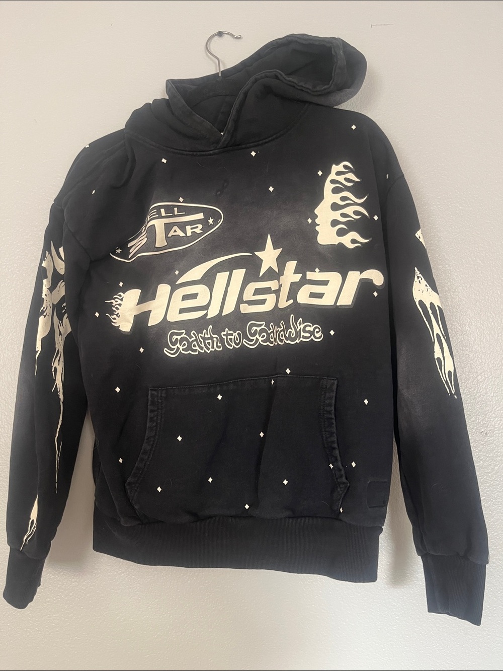 Hellstar Black Graphic Hoodie - Hellstar Branding